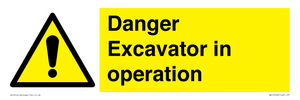 Danger Excavator in operation